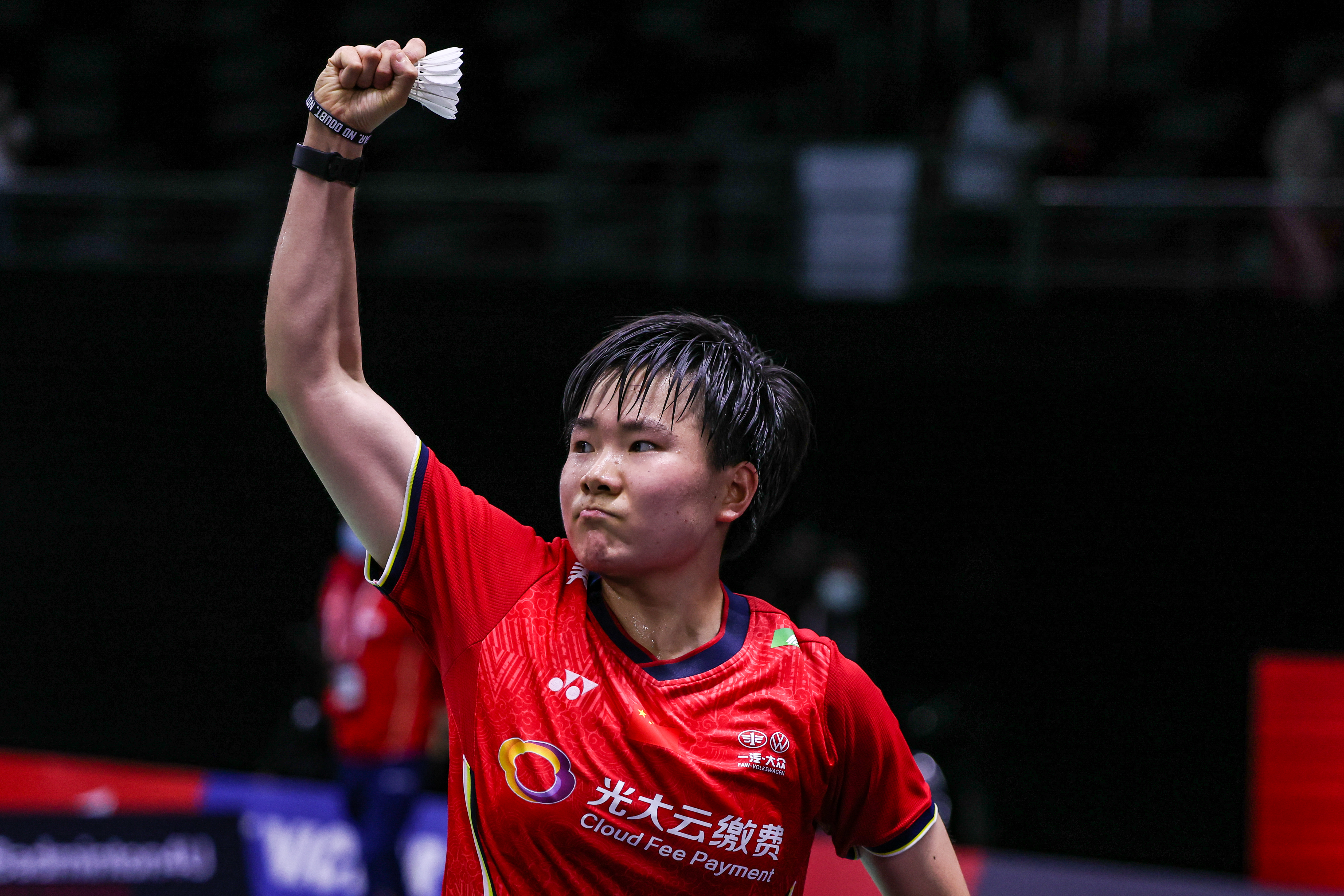 He Bingjiao of China had to come from a game down to clinch the top spot in group B. Erika Sawauchi/BWF